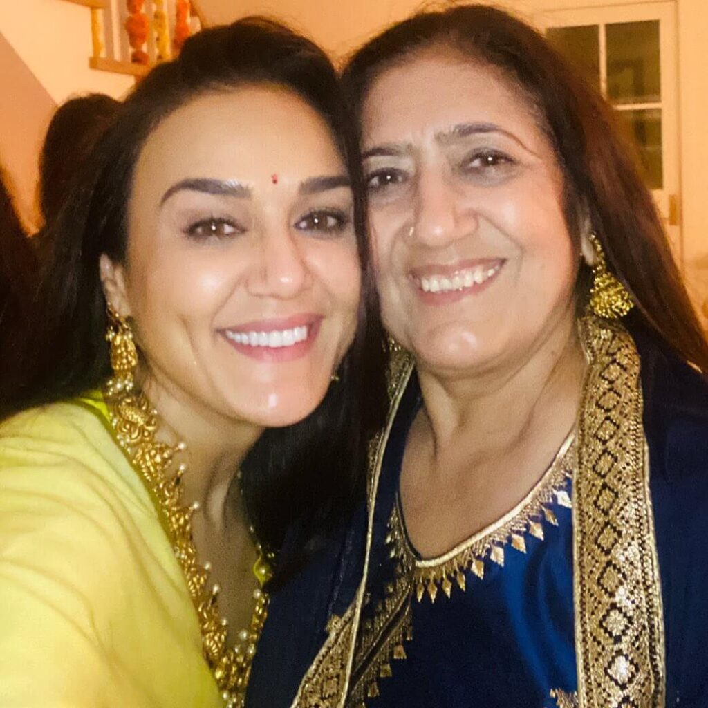 Preity Zinta with mother