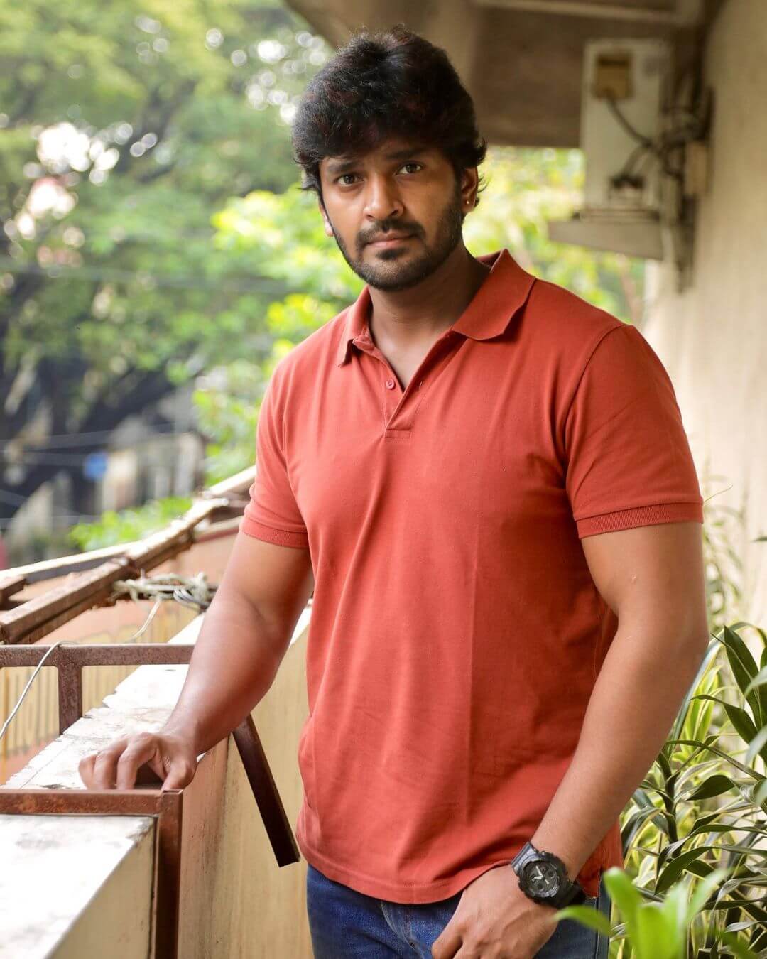 Actor Ananth Nag in orange tshirt