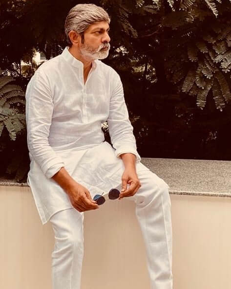 Actor Jagapathi Babu in white outfit