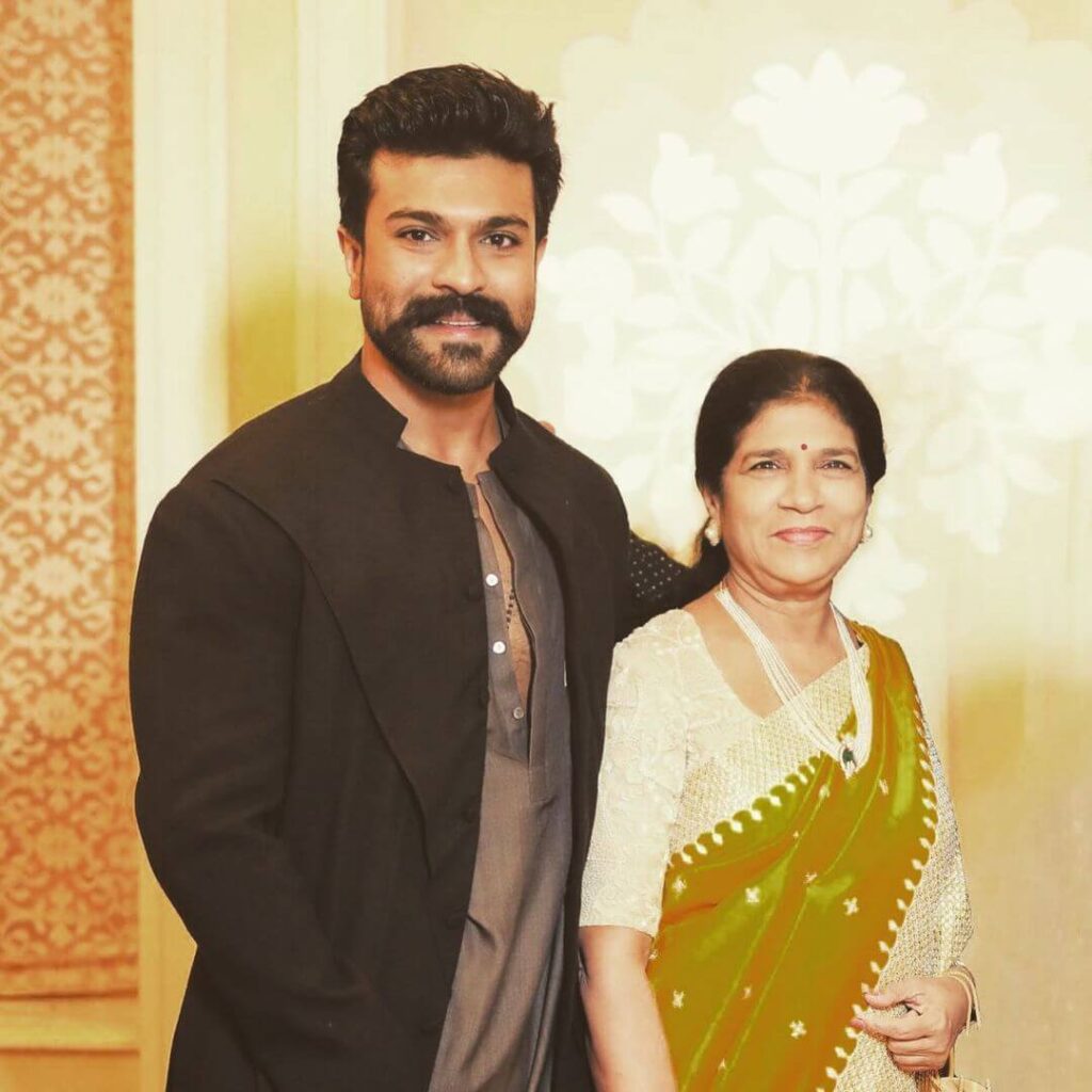 Ram Charan with mother
