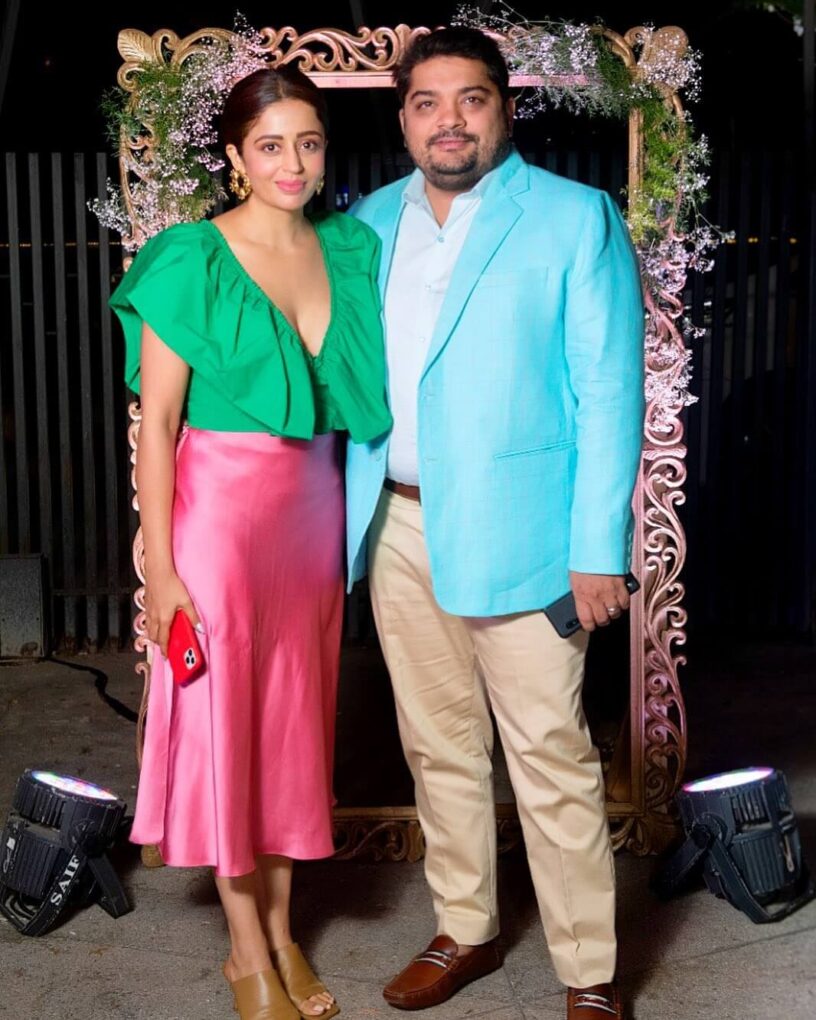 Neha Pendse with husband