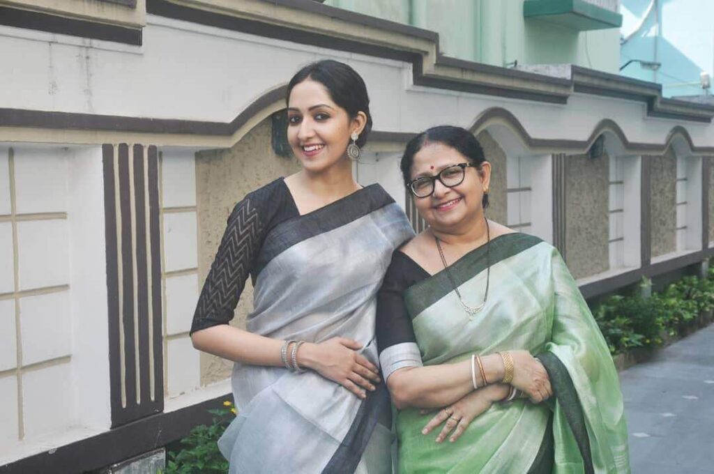 Amrita Chattopadhyay with mother