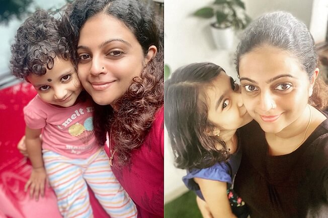 Aswathy Sreekanth with daughter