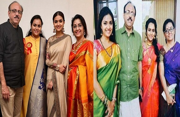 Keerthy Suresh with family