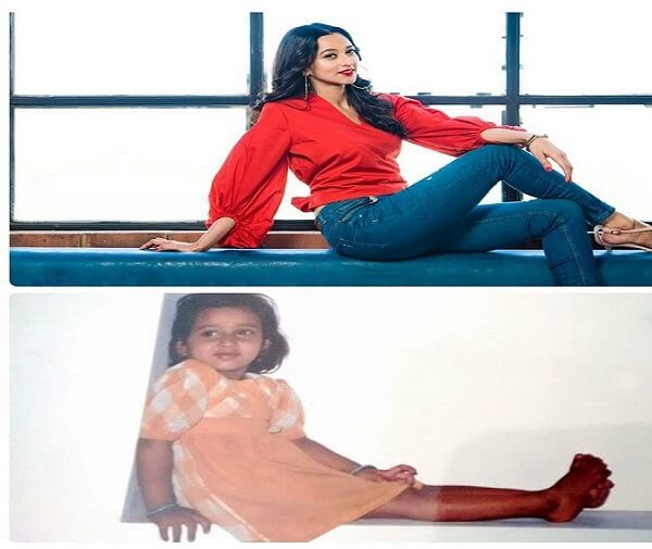 Radhika Narayan childhood photo and current photo