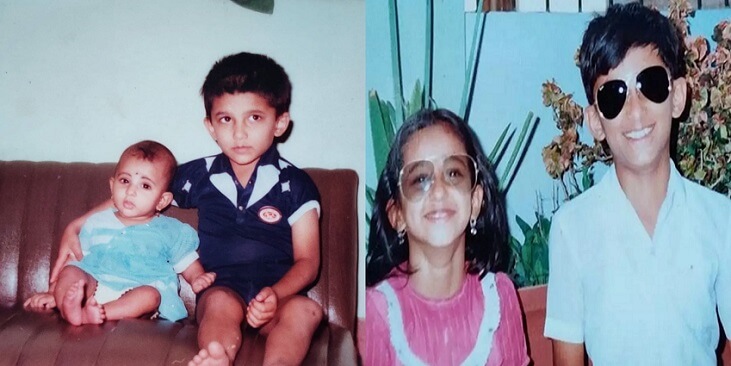 Radhika Narayan with brother