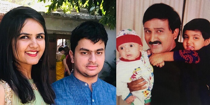 Ramesh Aravind with daughter and son