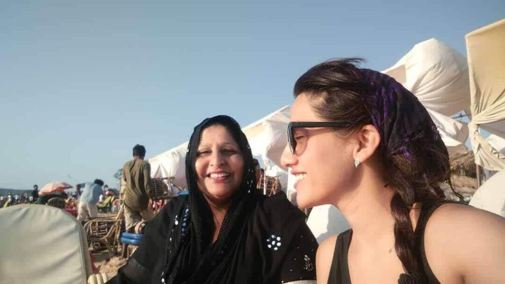 Zohra Mughal with mother