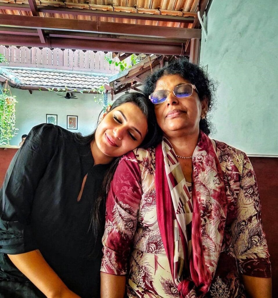 Divya Pillai with mother