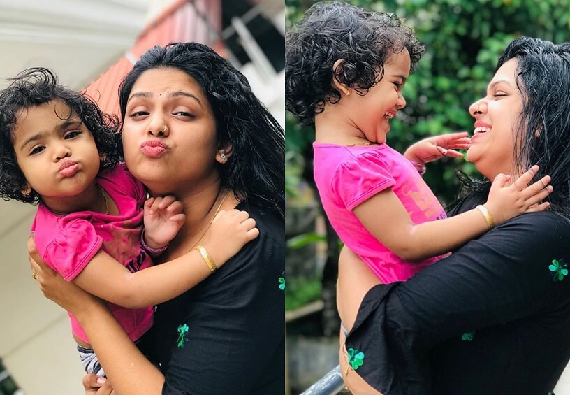 Lekshmi Pramod with daughter