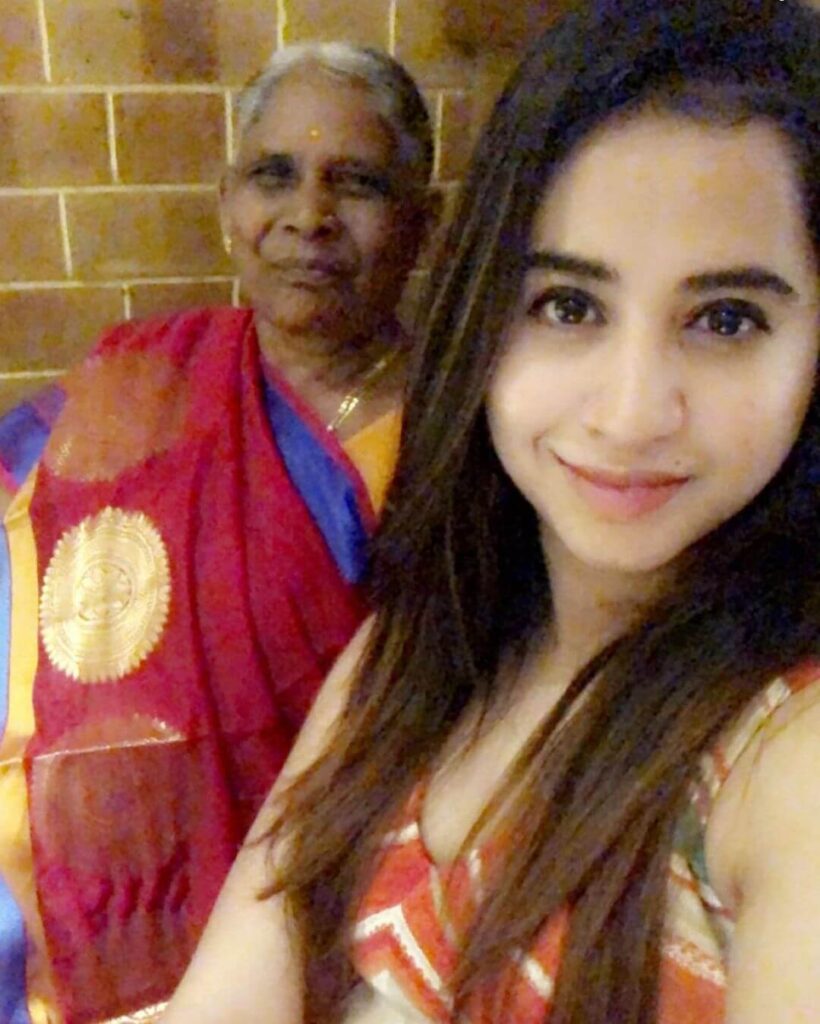 Swathi Deekshith with grandmother