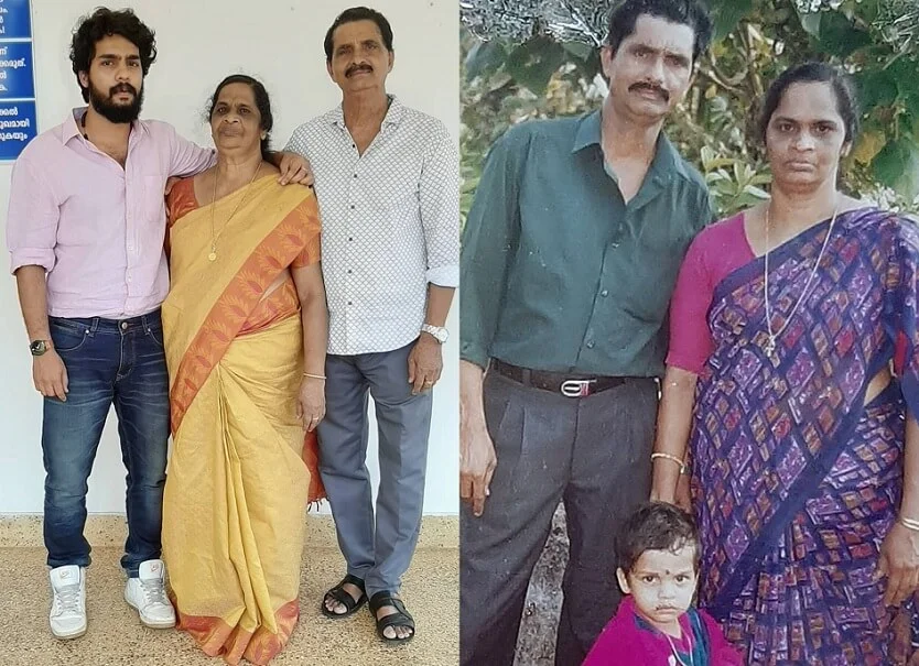 Thomaskutty Abraham with parents