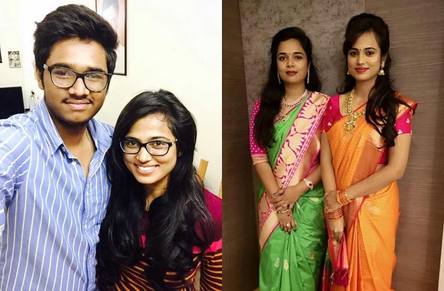 Ramya Pandian with sister and brother