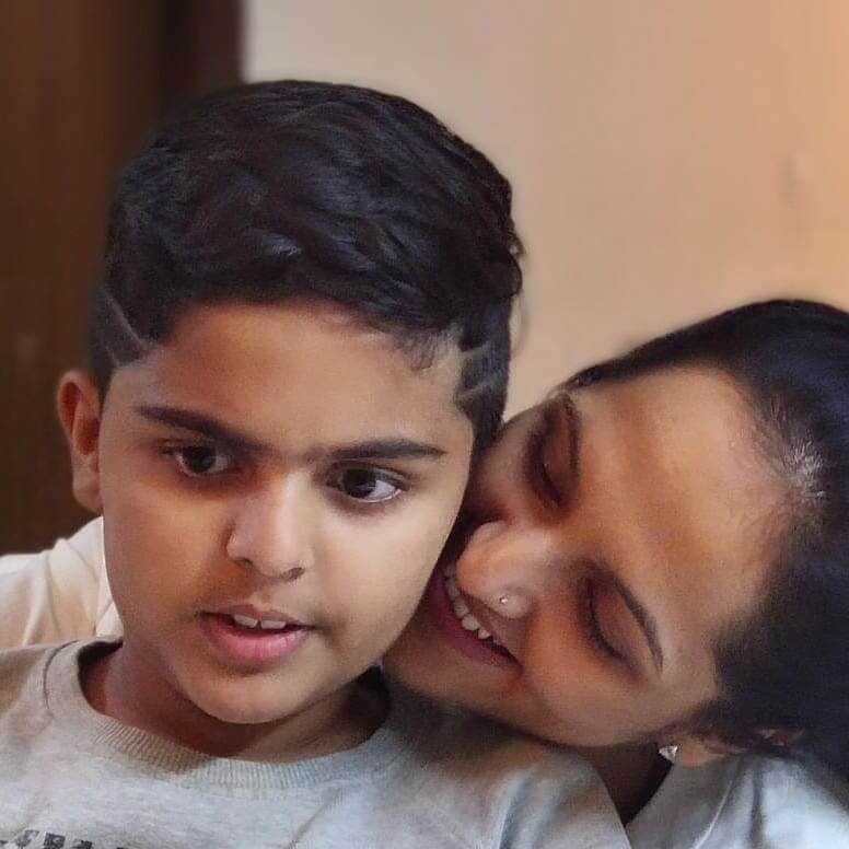 Jyothi Rai with son