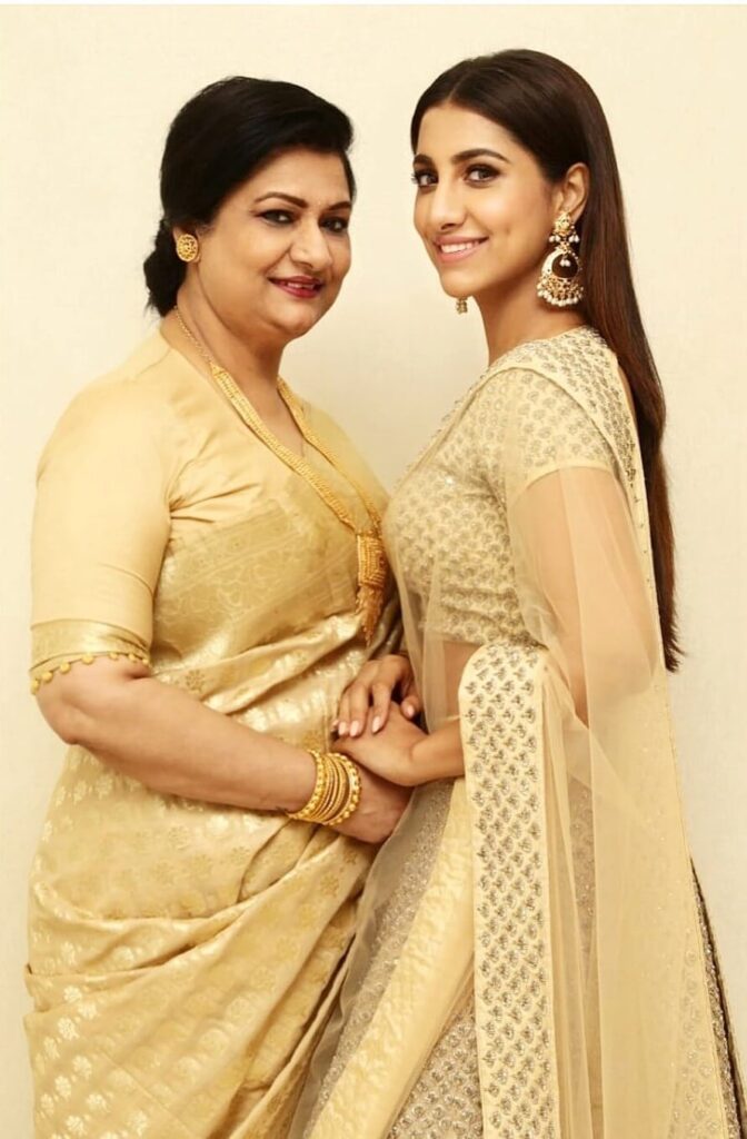 Rukmini Maitra with mother