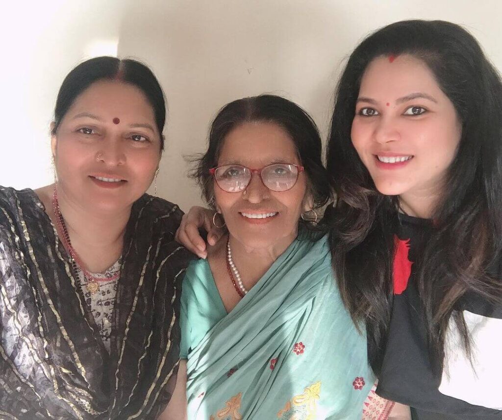 Seema Singh with mother