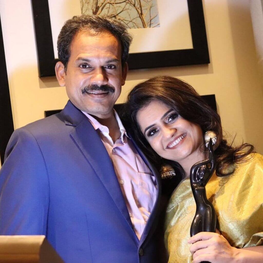 Amruta Subhash with husband