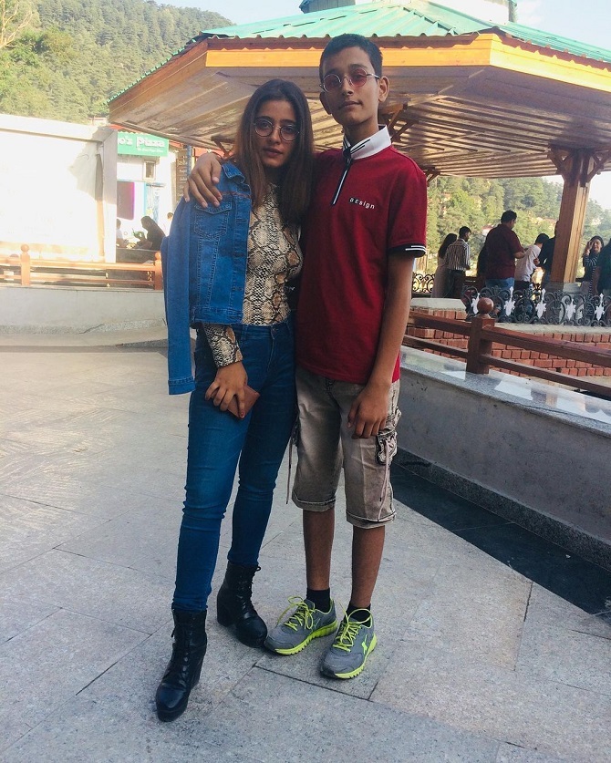 Bhoomika Vasishth with brother