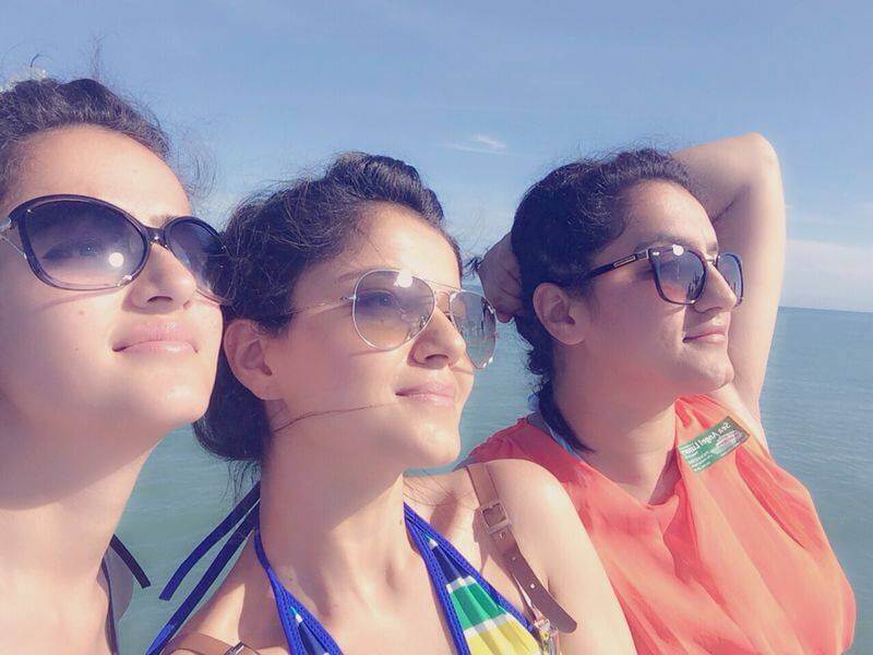 Rohini Dilaik wth sisters on holiday