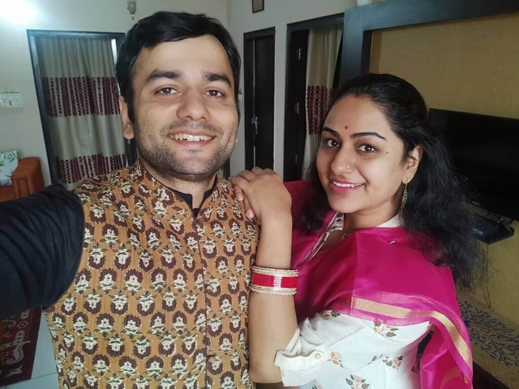 Khushboo Upadhyay with husband