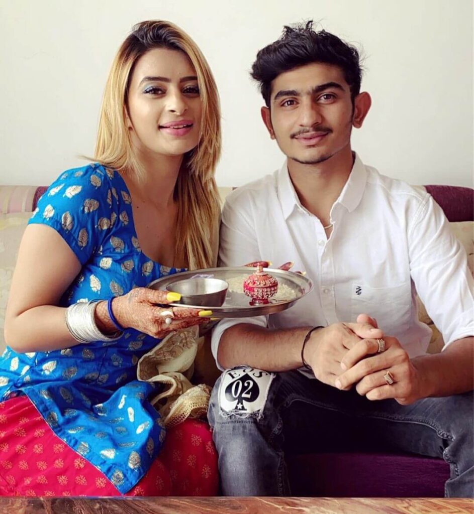 Ankita Dave with brother