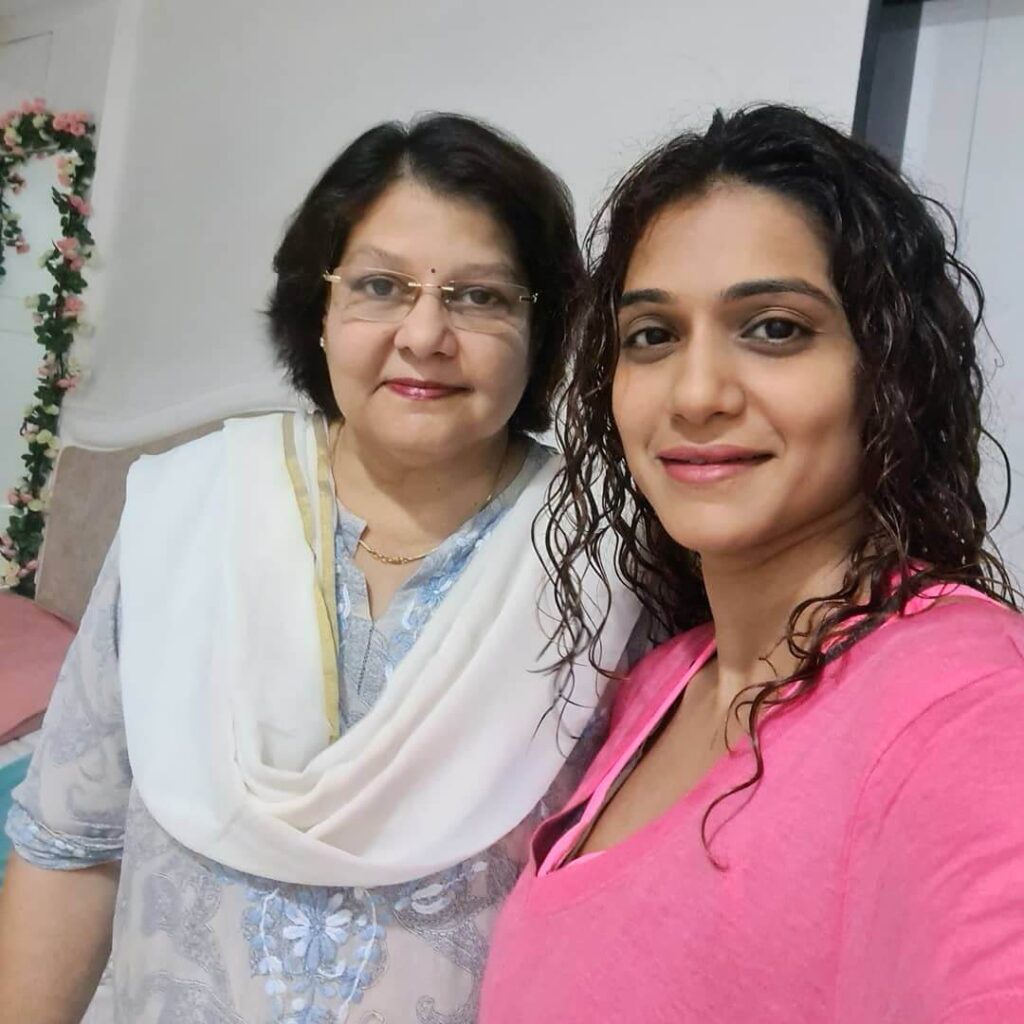 Urmilla Kothare with mother
