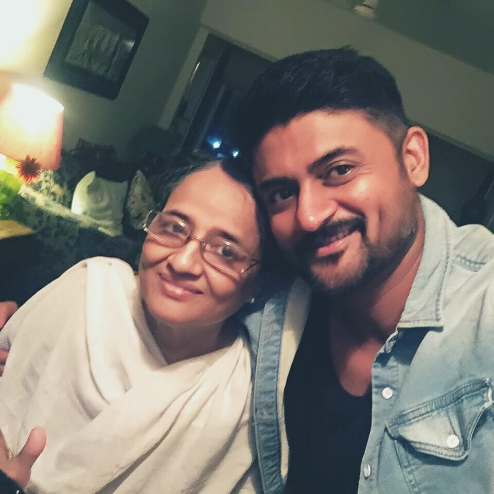 Manav Gohil with mother