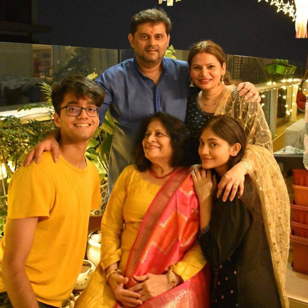 Megha Dhade with family