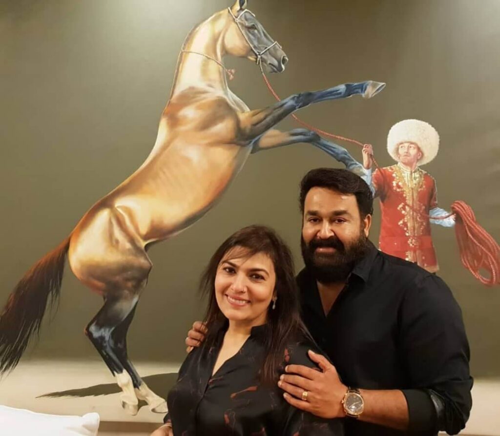 Mohanlal with wife