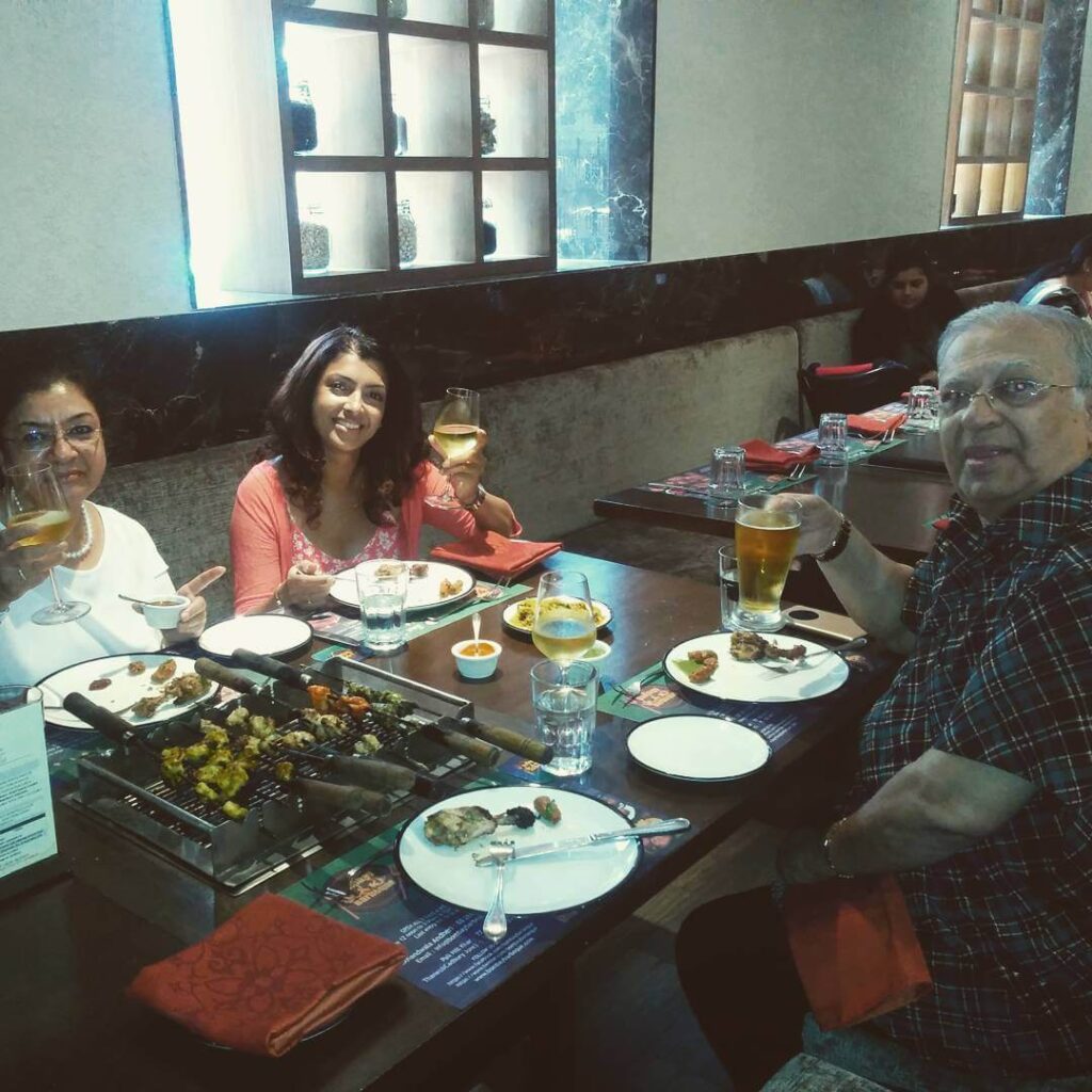 Tina Desai with parents