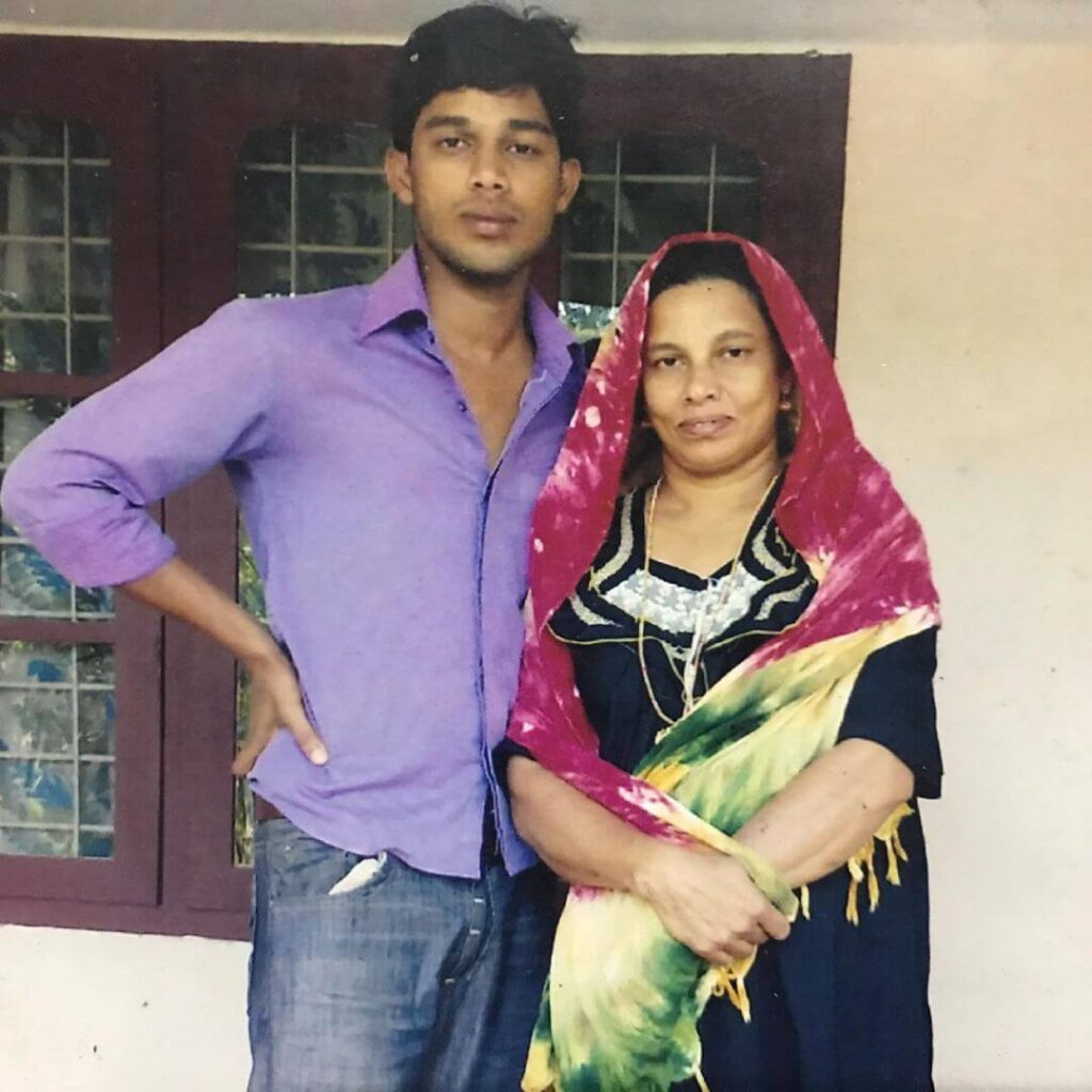 Sharafu Dheen with mother