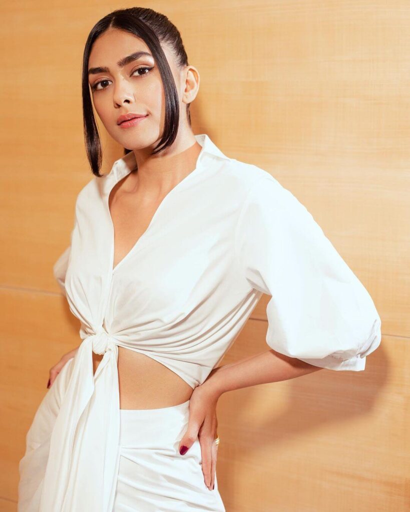 Mrunal Thakur in Sexy white dress