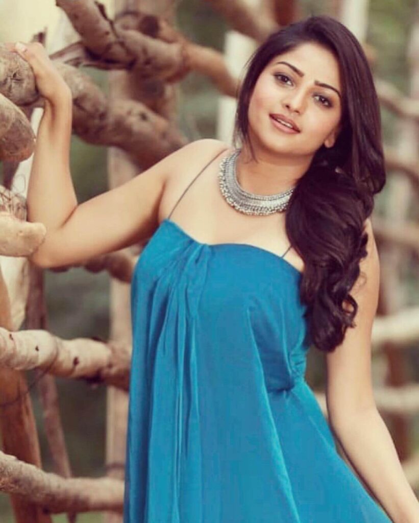 Rachita Ram sexy in blue dress