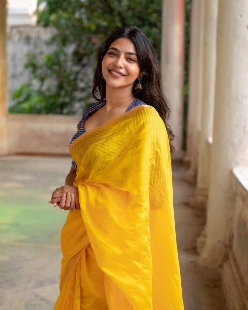 Aishwarya Lekshmi in yellow saree