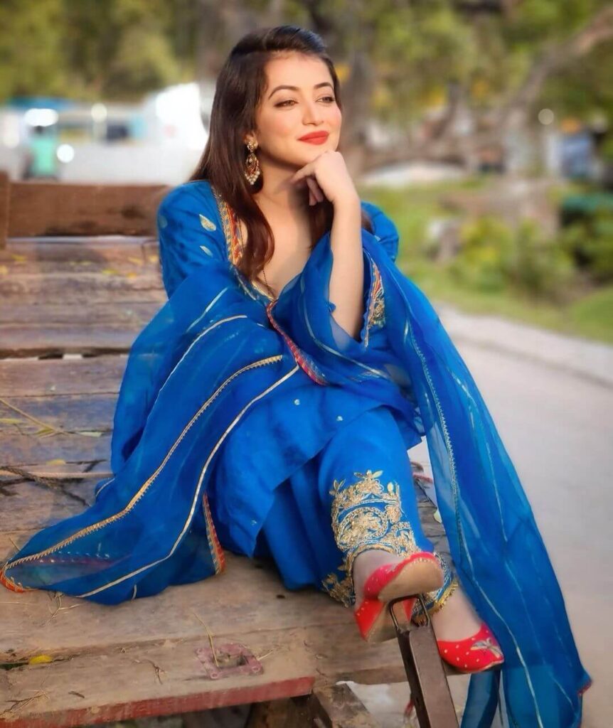 Bhumika Sharma in dark blue salwar 