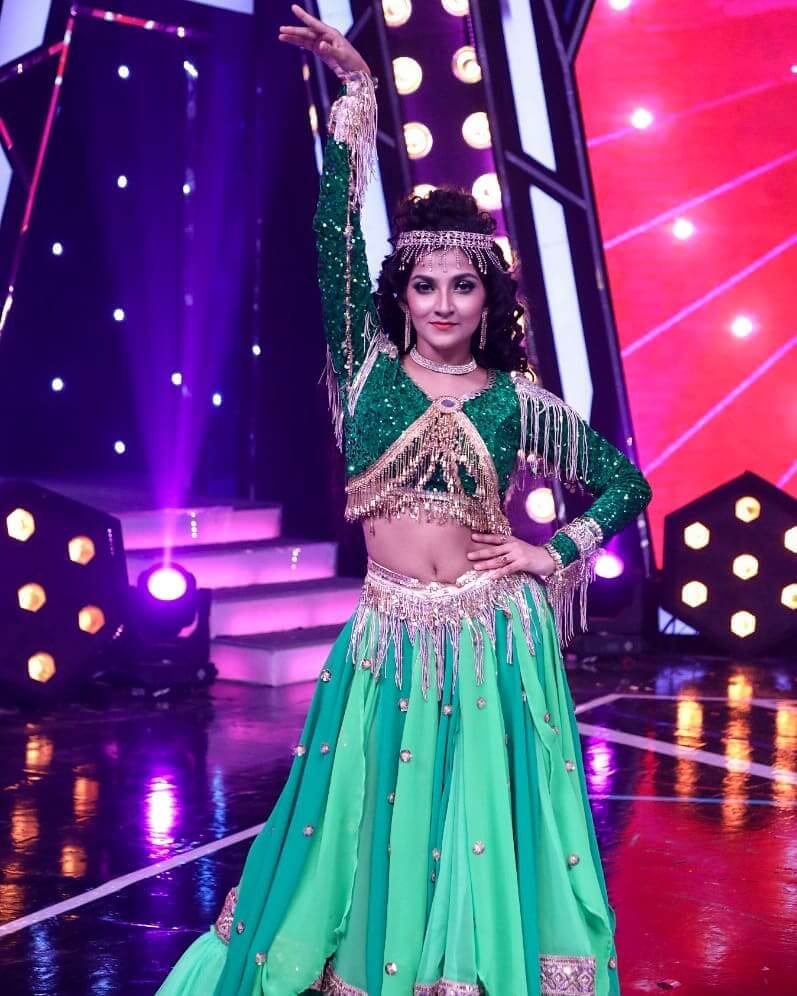 Megha Daw in dance performance outfit