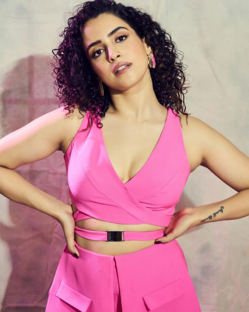 Sanya Malhotra in pink sexy dress