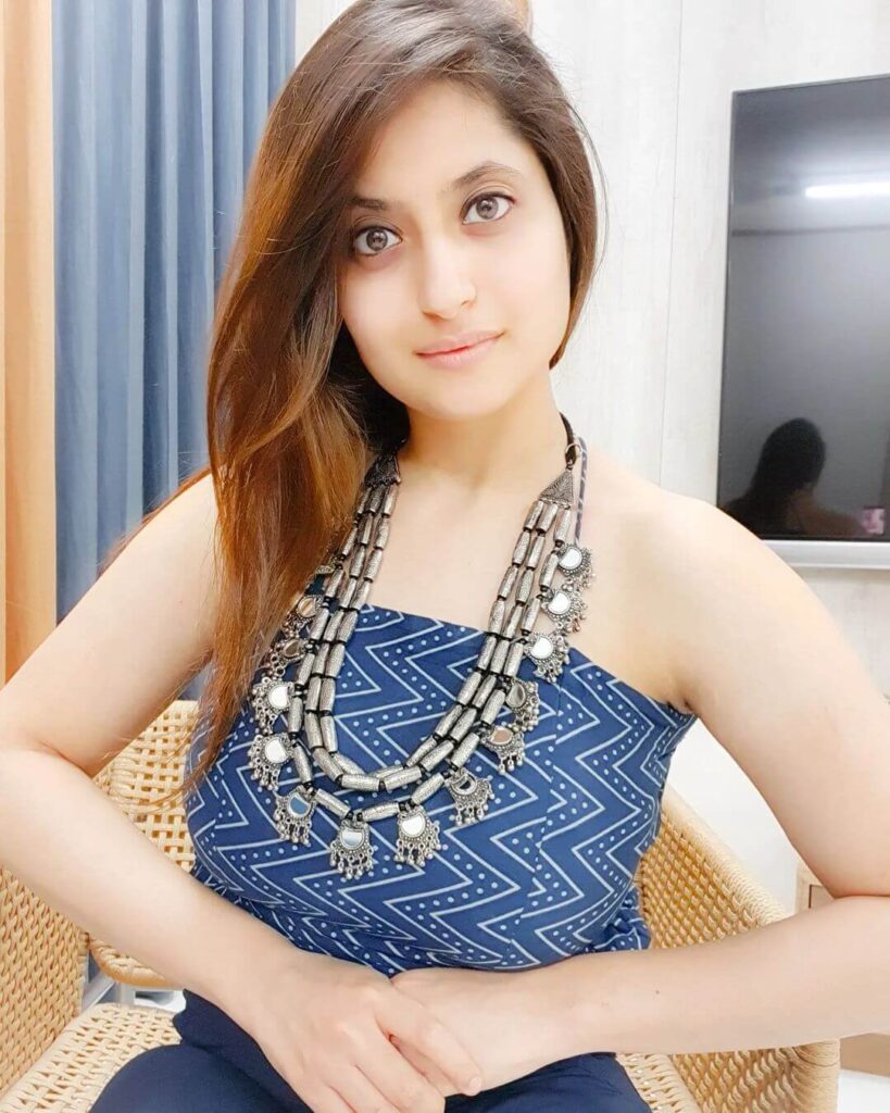 Satvi Choksi in blue sexy outfit