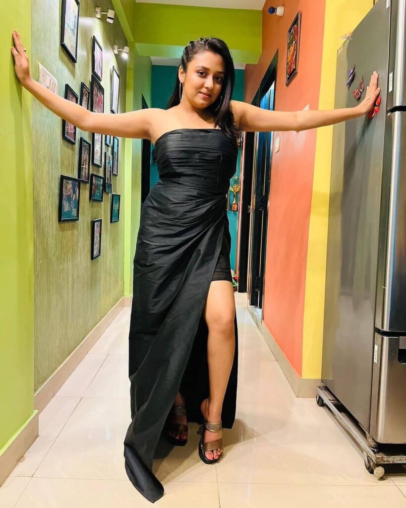 Sudipta Chakraborty in sexy black gown 