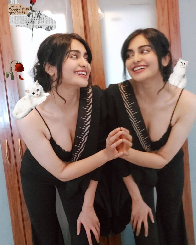 Adah Sharma in black sexy outfit