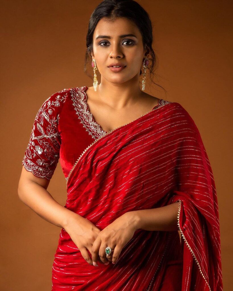 Hebah Patel in red saree
