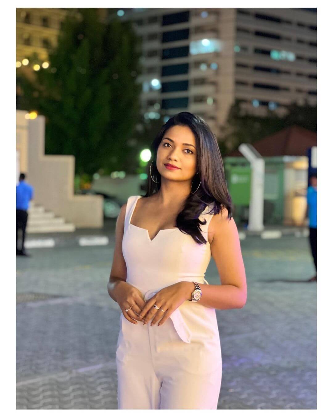 Nidhi Gowda in white outfit