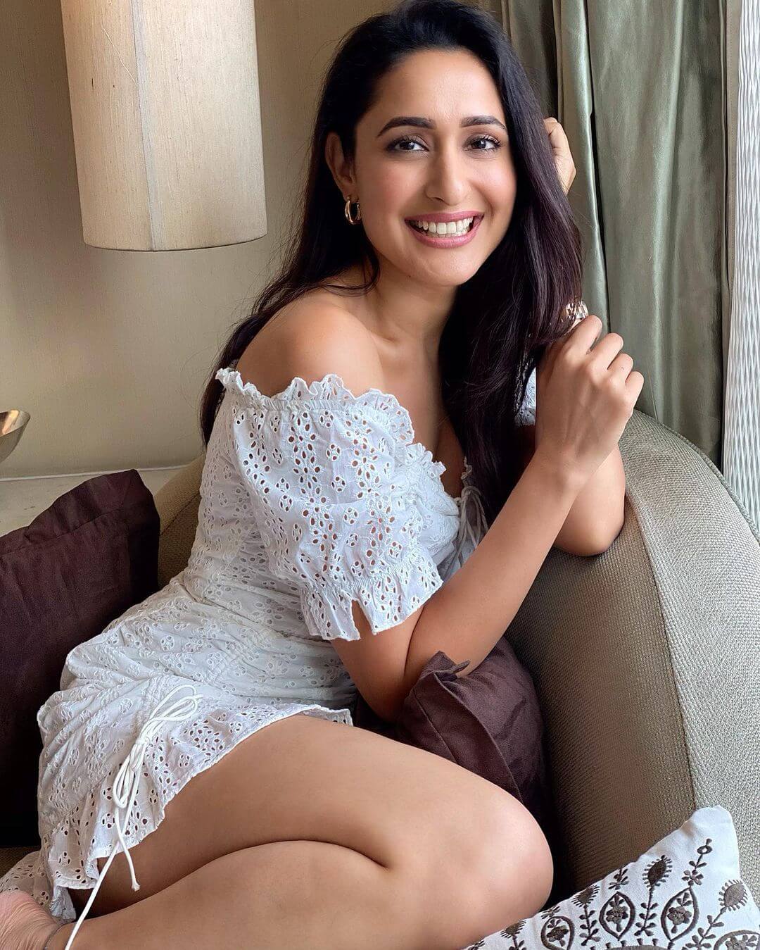 Pragya Jaiswal in sexy white dress