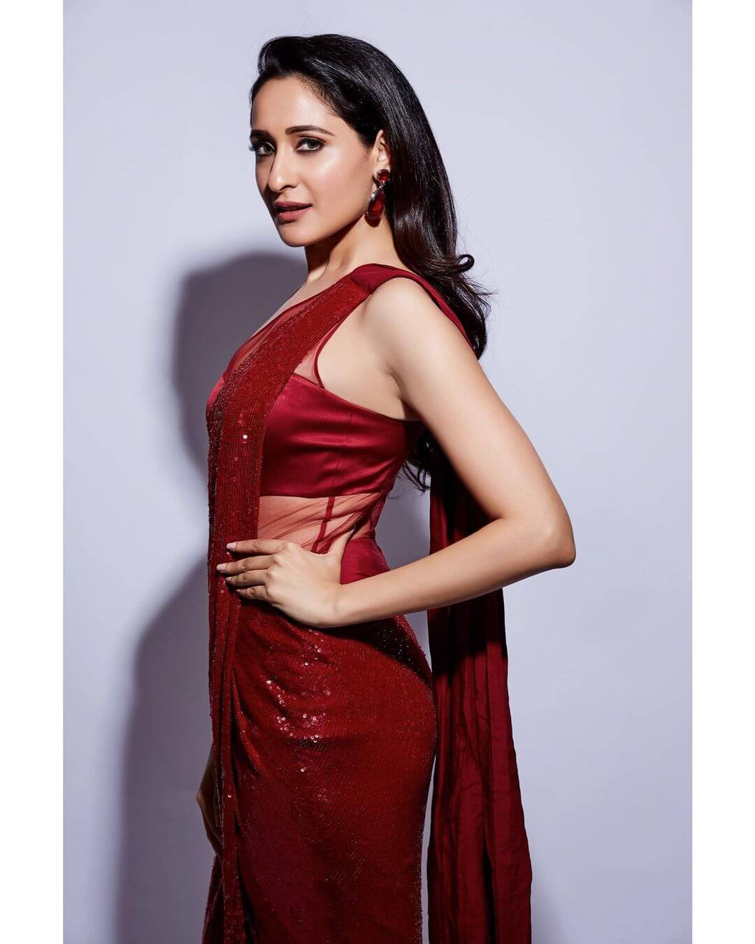Pragya Jaiswal in sexy red saree