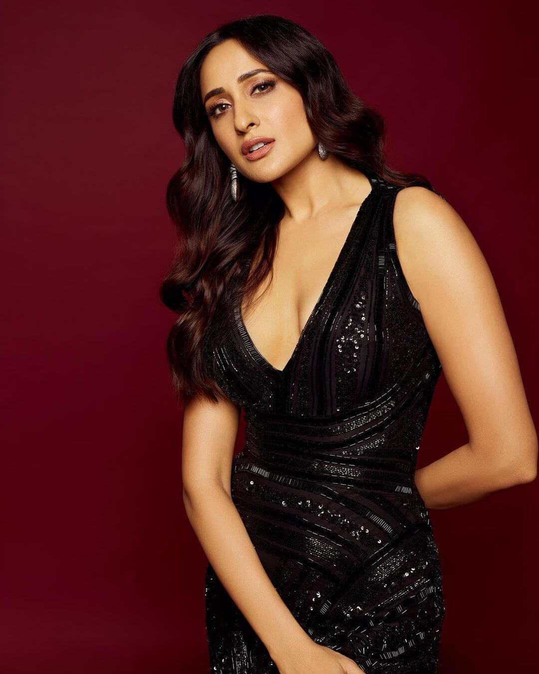 Pragya Jaiswal in sexy black gown