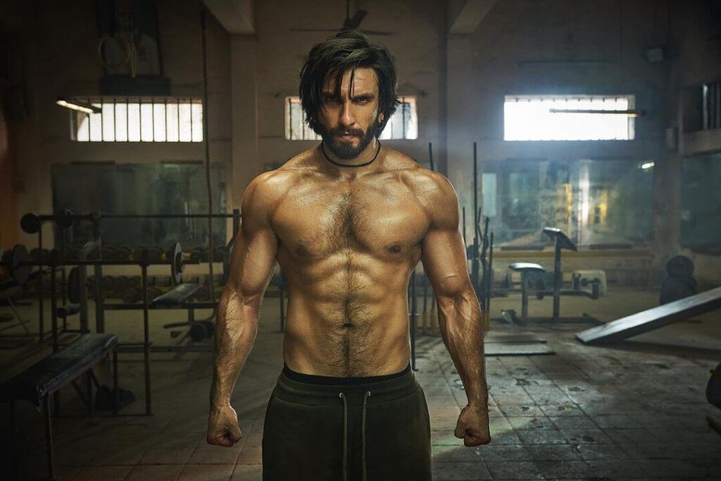 Ranveer Singh s=workout shot shirtless