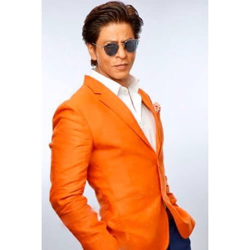 Shah Rukh Khan in orange color coat
