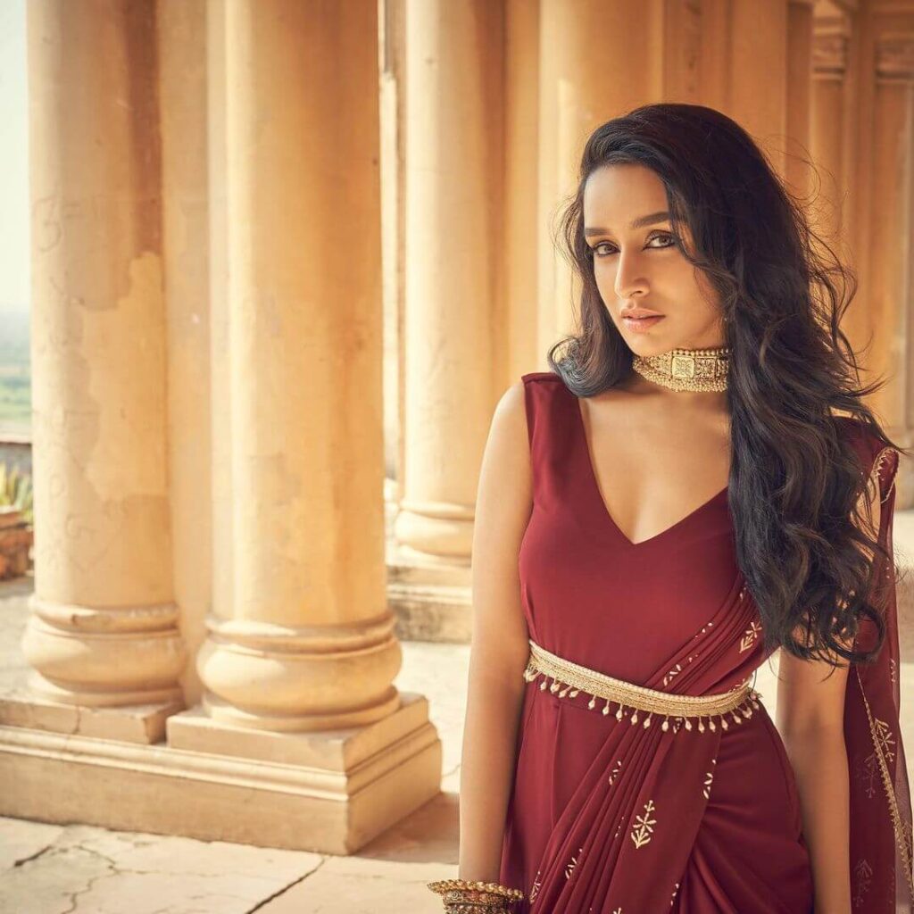 Shraddha Kapoor in dark red sexy outfit