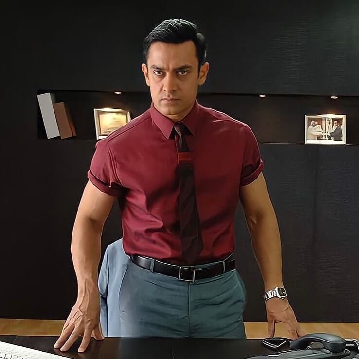Aamir Khan in red shirt