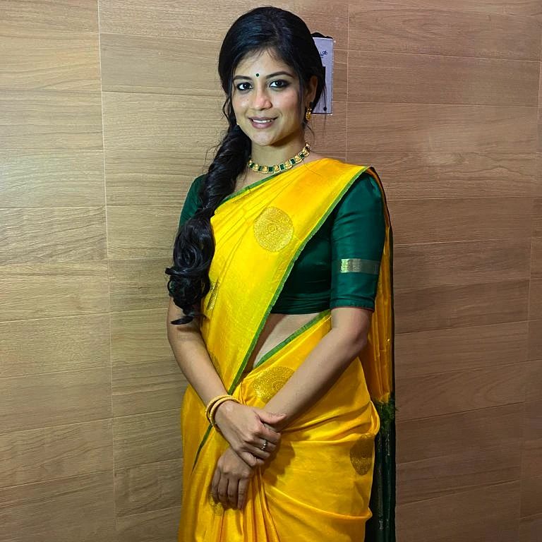Aditi Balan in yellow saree
